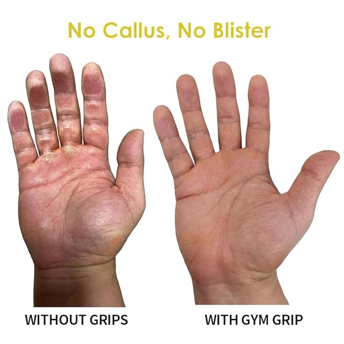 Rubber Gym Grips Fingerless Workout Grips - Ergonomic Rubber Hand Protector Gloves for Weight Lifting, Pull-Ups, Gym Training and Exercise, for men and women