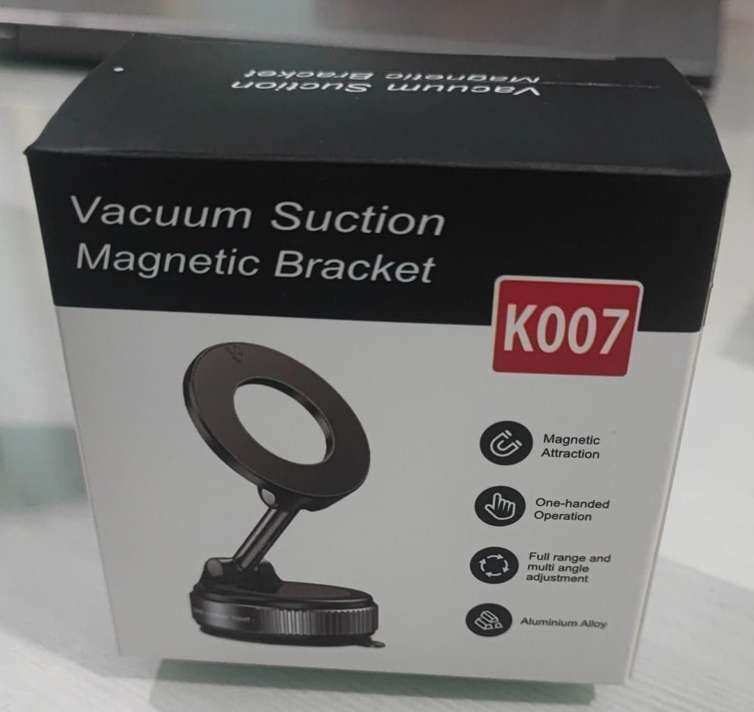 Upgraded 360° Vacuum Magnetic Car Phone Holder Vacuum Suction Magna Ring Foldable Cell Holder for Car/Gym/Mirror/Smooth Surface Compatible with All Mobile