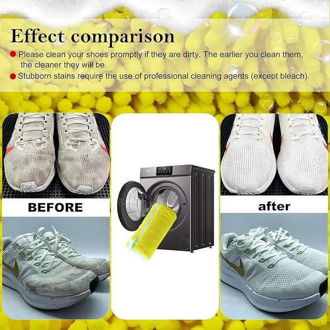 Shoe Washing Machine Bag Laundry Shoe Bag for Washer & Dryer, Reusable with Durable Zipper for Sneakers & Delicates 360° Deep Cleaning Washable Laundry Organizer Bag