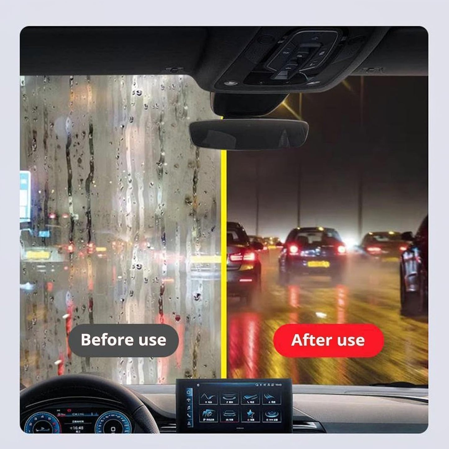 Automotive Oil Film Cleaning Brush, Glass Cleaning Board, Car Glass Oil Film Removal Cleaner, Powerful Windshield Cleaner & Oil Film Remover, Enhance Visual Effect Of Windshield