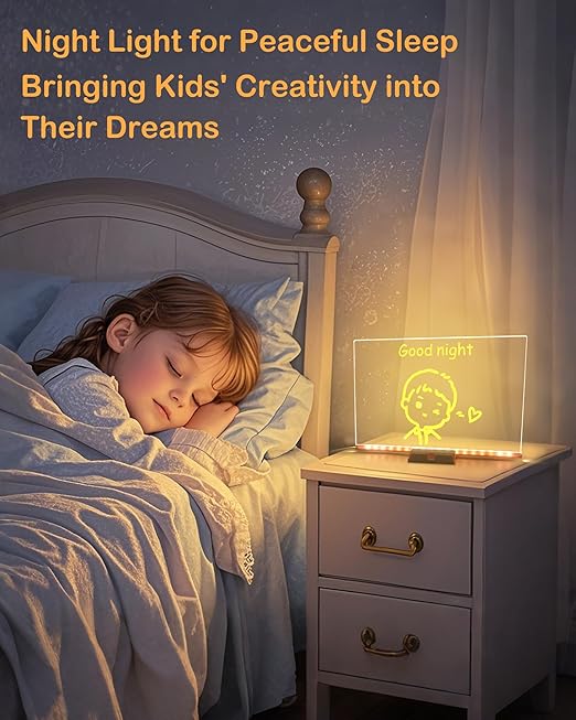 LED Note Board with Colors, Light Up Acrylic Message Board, Led Drawing Board, Illuminated Acrylic Notepad with Adjustable Stand for Home & Business Ultra-Thin Tracing Writing Light Board with 12 Pens