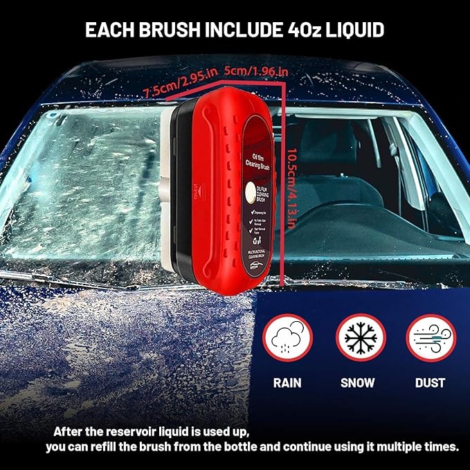 Automotive Oil Film Cleaning Brush, Glass Cleaning Board, Car Glass Oil Film Removal Cleaner, Powerful Windshield Cleaner & Oil Film Remover, Enhance Visual Effect Of Windshield