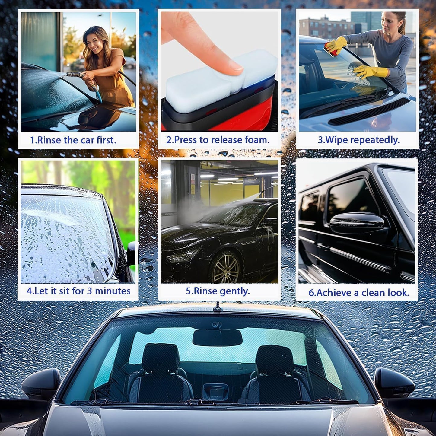 Automotive Oil Film Cleaning Brush, Glass Cleaning Board, Car Glass Oil Film Removal Cleaner, Powerful Windshield Cleaner & Oil Film Remover, Enhance Visual Effect Of Windshield