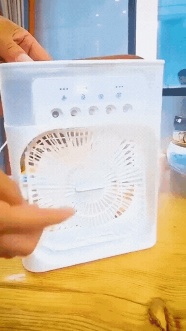 Mini Cooler for Room Cooling AC Portable Mini Fan Artic Cooler with 7 Colors LED Light, 1/2/3 H Timer, 3 Wind Speeds and 3 Spray Modes for Office,Home,Dorm,Travel1