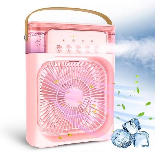 Mini Cooler for Room Cooling AC Portable Mini Fan Artic Cooler with 7 Colors LED Light, 1/2/3 H Timer, 3 Wind Speeds and 3 Spray Modes for Office,Home,Dorm,Travel1