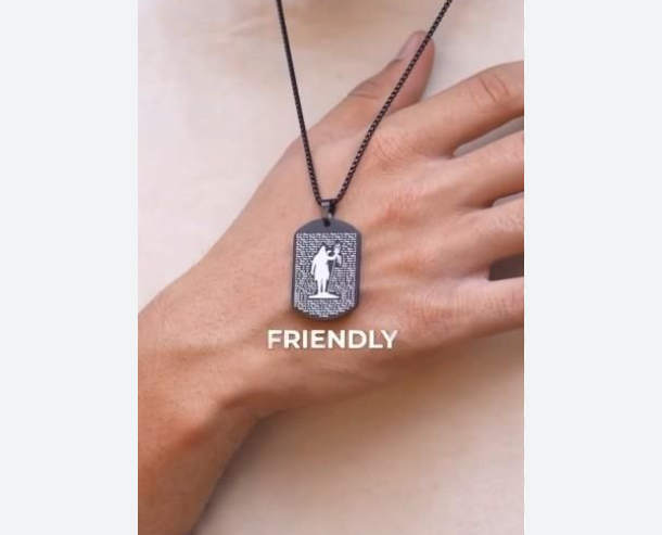 108 Om Namah Shivay MicroCarved Tag Pendent with Chain