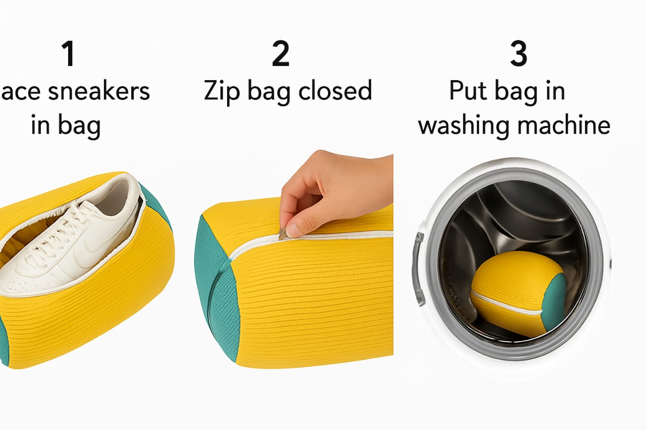 Shoe Washing Machine Bag Laundry Shoe Bag for Washer & Dryer, Reusable with Durable Zipper for Sneakers & Delicates 360° Deep Cleaning Washable Laundry Organizer Bag