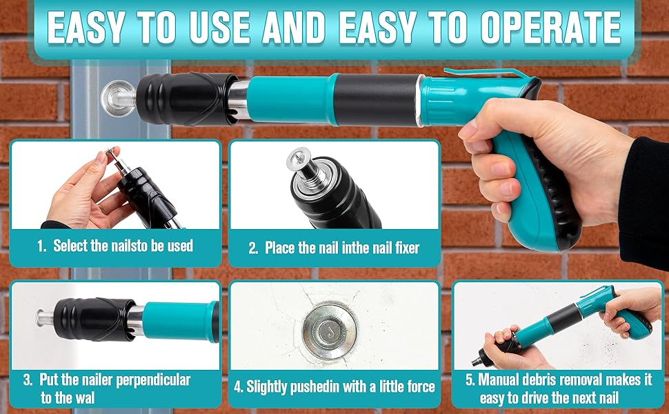 4 Speed Adjustable Manual Steel Concrete Nail Gun Tool