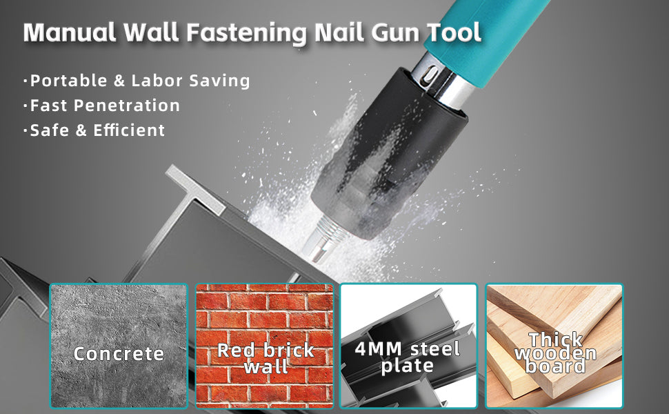 4 Speed Adjustable Manual Steel Concrete Nail Gun Tool