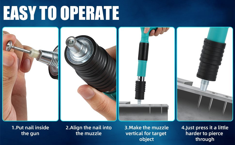 4 Speed Adjustable Manual Steel Concrete Nail Gun Tool