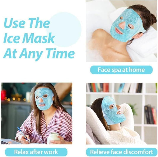 Cool Gel Full Face Mask – Ice Cooling Relief for Hot Summer Nights