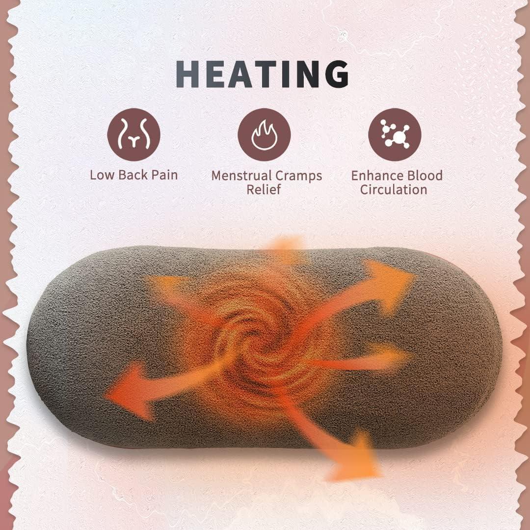 Portable Cordless Heating Pad for Menstrual Cramps Relief, for Stomach, 3-Speed Temperature Adjustment and 4-Speed Massage Modes, Back and Belly Heating Pad for Women