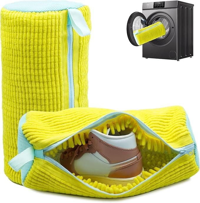 Shoe Washing Machine Bag Laundry Shoe Bag for Washer & Dryer, Reusable with Durable Zipper for Sneakers & Delicates 360° Deep Cleaning Washable Laundry Organizer Bag