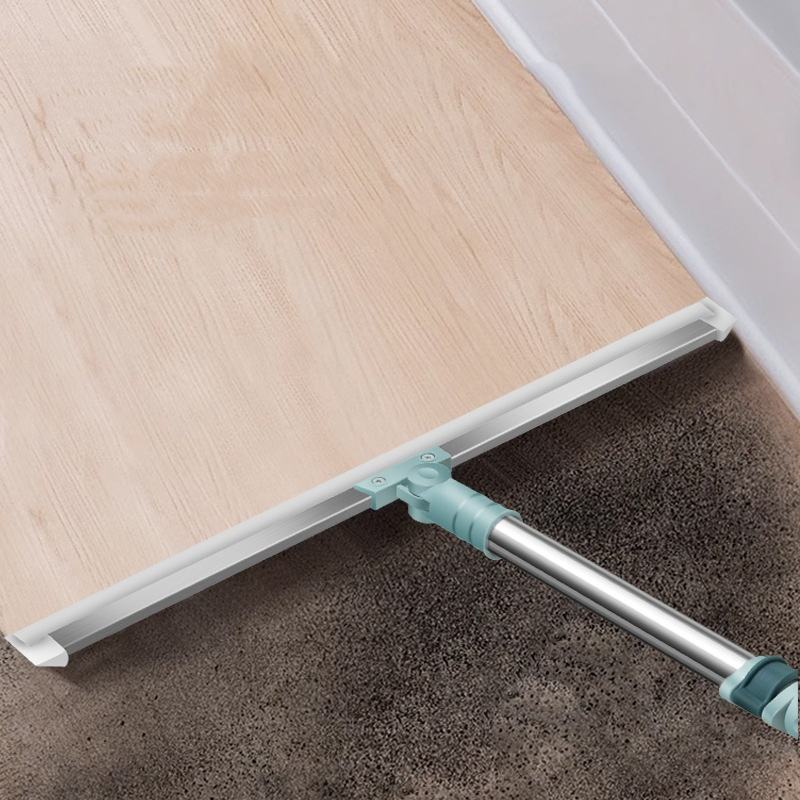 Silicone Rubber Blade Floor Wiper, Squeegee Broom with Long Telescopic Handle | 180 Rotating, Heavy-Duty Cleaning Broom for Tile, Glass, and Marble Floor - 52Cm Blade-Multi