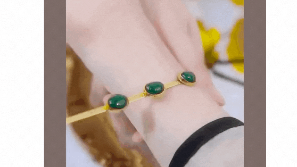Oval Green Crystal Pendant Necklace Set With Bracelet
