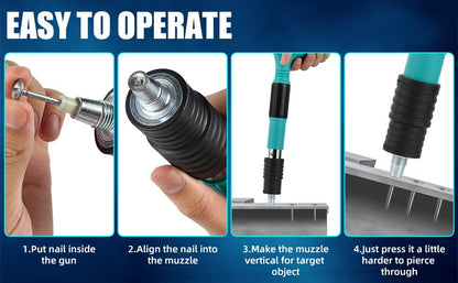 4 Speed Adjustable Manual Steel Concrete Nail Gun Tool